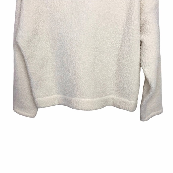J Crew Ivory Crop Half Zip Polartec Fleece Pullover Sweater - Picture 7 of 10